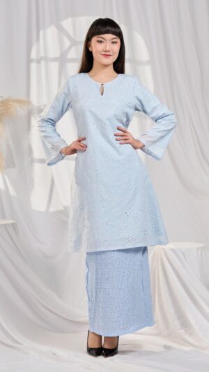 Kurung Riau Rafflesia In Baby Blue