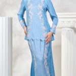 Kurung Moden Sakura In Steel Blue