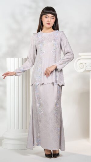 Kurung Moden Sakura In Silver